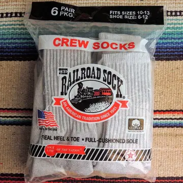 레일로드삭스 미국제 6P 삭스 그레이 양말 MADEINUSA