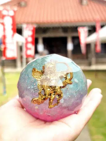 천사의 레인보우 컬러 사랑과 운을 모으는 기운 덩어리 오르가나이트