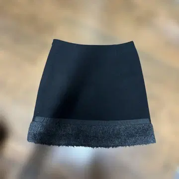 MARYQUANT 프린지 장식 블랙 미니 스커트