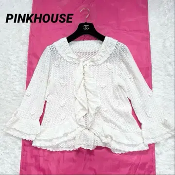 [ 새상품급 ] 핑크하우스 플라워 모티브 사용 가디건 가디건 꽃무늬