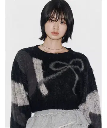 EMODA 숏 루즈 자카드 니트