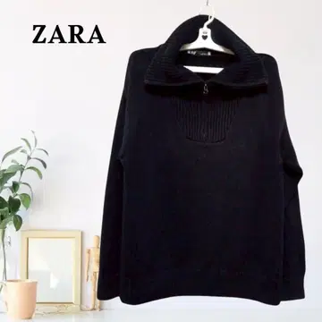 zC262 [ S ] ZARA 소매 리브 니트지 스웨터 리브 편직 터틀넥