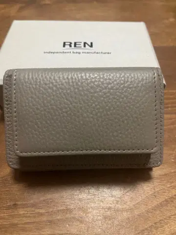 REN #51 미니 지갑 소가죽 필립 almond gray