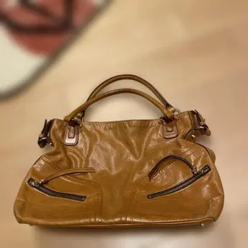 브라운 가죽 숄더백