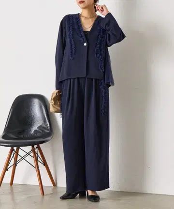 새상품 이번 시즌 제나 포멀 2종 세트 튤 자켓 셋업 네이비 컬러