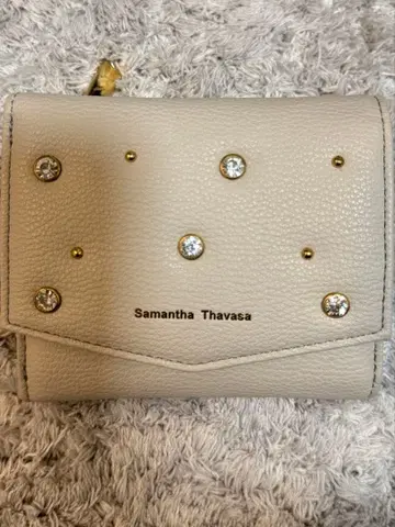 사만다 타바사 베이지 3단 폴더형 지갑