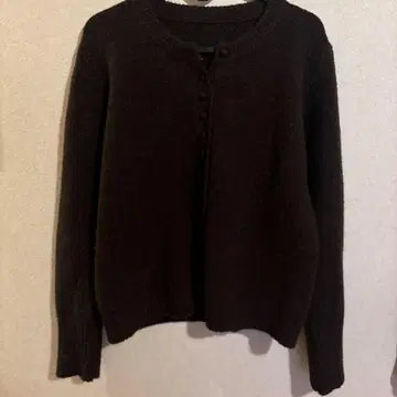 싸개 단추 브라운 니트 가디건