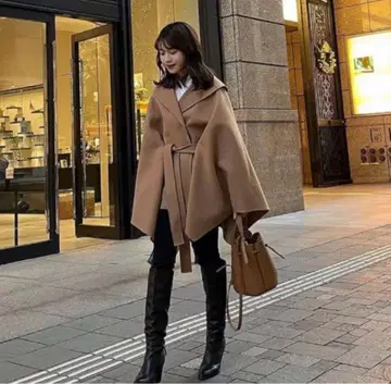 L'Or Irregular hem Cape Coat laubeblanc