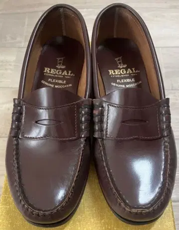 REGAL 천연 가죽 브라운 로퍼