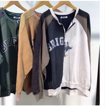 [보이즈룸] 하프 지퍼 리메이크풍 T셔츠