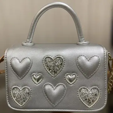 다이애나 하트 스팽글 미니 핸드백 실버 2way