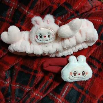 러브브 핑크 헤어밴드와 헤어 클립 세트