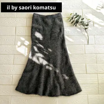 il by saori komatsu 모헤어 플레어 스커트 그레이 일본제
