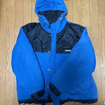 XLARGE 후드 부착 마운틴 후드티 XL 파랑/블랙