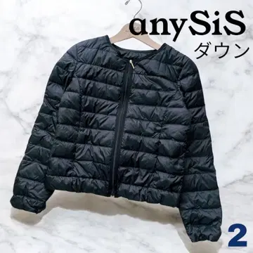 ANY SIS [세탁 가능] 노카라 다운 자켓 이너 블랙