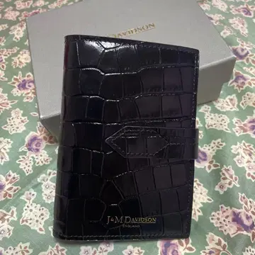 새상품 미사용 J&M DAVIDSON 블랙 접이식 지갑 크로커다일 엠보