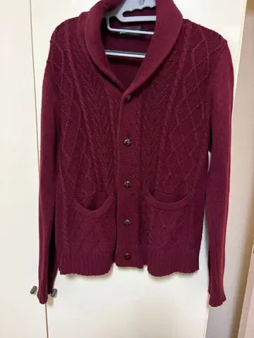 JACKROSE 니트 가디건 빨간색 계열 보르도 가디건