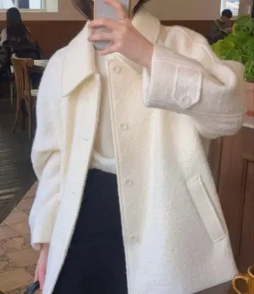 CHUL 스텐카라 코트 화이트 아이보리