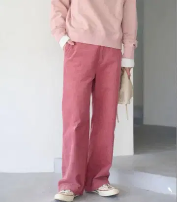 저널 스탠다드 리룸 코튼 코듀로이 스트레이트 팬츠 핑크 38