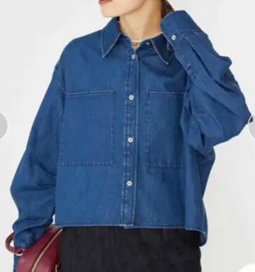 [ IENA ] 데님 숏 셔츠