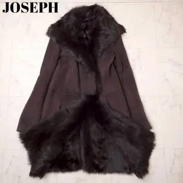 새상품급 조셉 리얼 무스탕 코트 빅 칼라 브라운 36