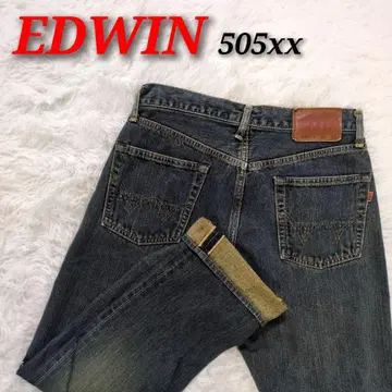 빈티지 복각 적귀 가죽 택 EDWIN 505xx