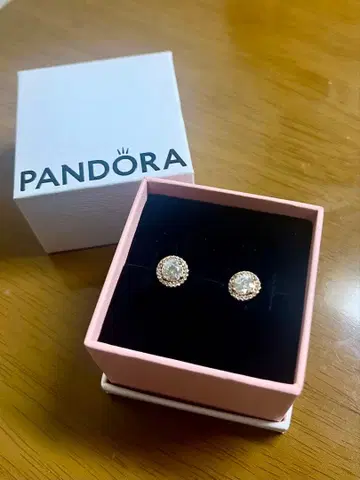 PANDORA 로즈 골드 스터드 귀걸이