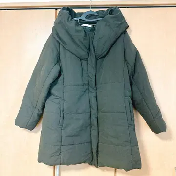 올리브 그린 롱 다운 자켓