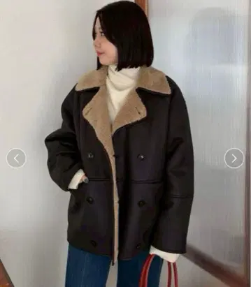 [ Mila Owen ] 인조 가죽 무스탕 자켓