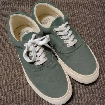 그린 캔버스 스니커즈 레이스업