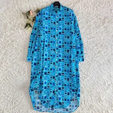 HERALBONY 헤랄보니 셔츠 원피스 파란 창