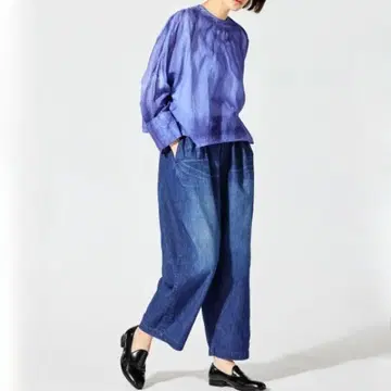 [mizuiro ind] 2 데님 이지 팬츠 와이드