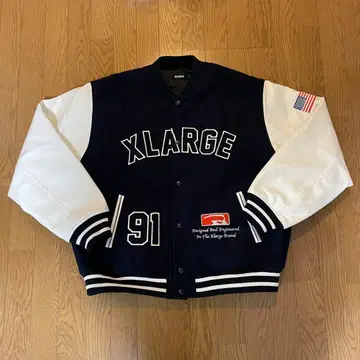 XLARGE 바시티 자켓 네이비/화이트 91