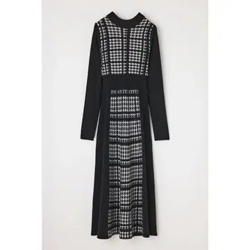 rienda 체크 무늬 니트 원피스 프리 사이즈