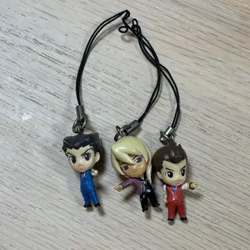 역전재판 피규어 마스코트 스트랩 3개 세트