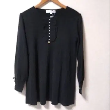 블랙 니트탑 42 사이즈