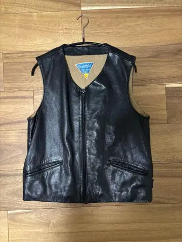 40s MONGUZZIM MILANO 빈티지 가죽 베스트 저킨