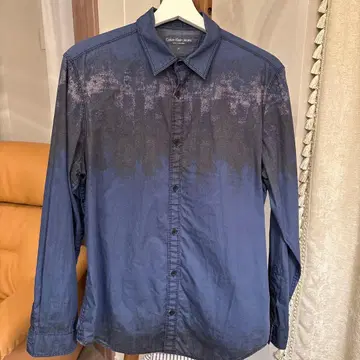 Calvin Klein Jeans 다크 블루 긴팔 셔츠