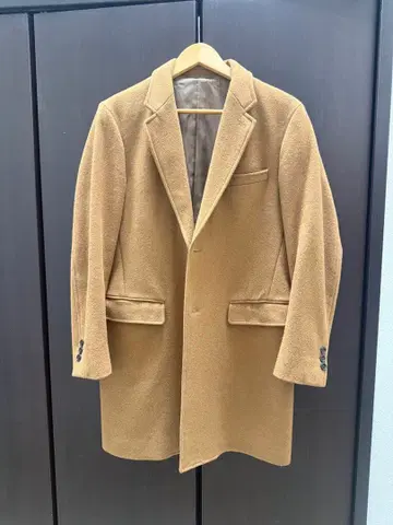 베이지 체스터 코트 울 혼방