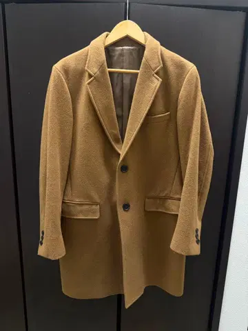 베이지 체스터 코트 울 혼방