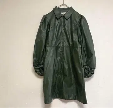 새상품급 마우지 LEATHER MINI 원피스 여성용 그린 S