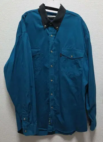 USED 터콰이즈 코튼 긴팔 셔츠