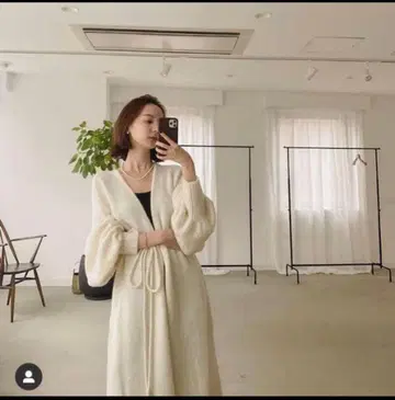 louren 로렌 허리 리본 포함 롱 가디건 니트 코트