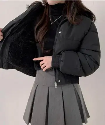 [ 새상품 ] [ 속기모 ] 퍼 포함 숏 기장 페이크 다운 자켓