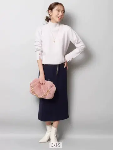 JUSGLITTY 체인 벨트 부착 타이트 스커트