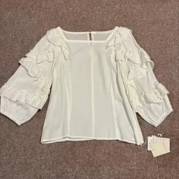 WILL SELECTION 프릴 포함 칠부 소매 블라우스