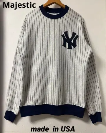 USA제 New York Yankees 스트라이프 맨투맨 Majestic