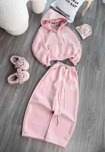 핑크 맨투맨 셋업 프리 사이즈 따뜻한 세트