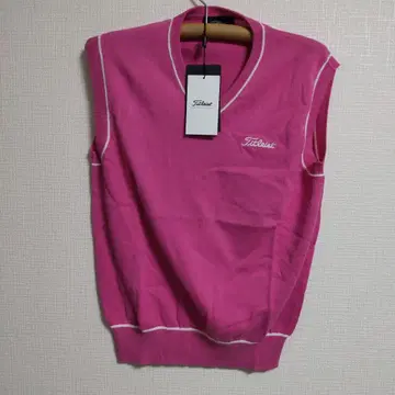 Titleist 핑크 V넥 슬리브리스 베스트 택 포함 새상품