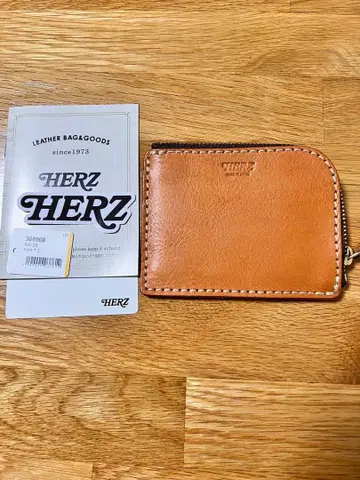 herz L자 지퍼 미니 지갑 카멜